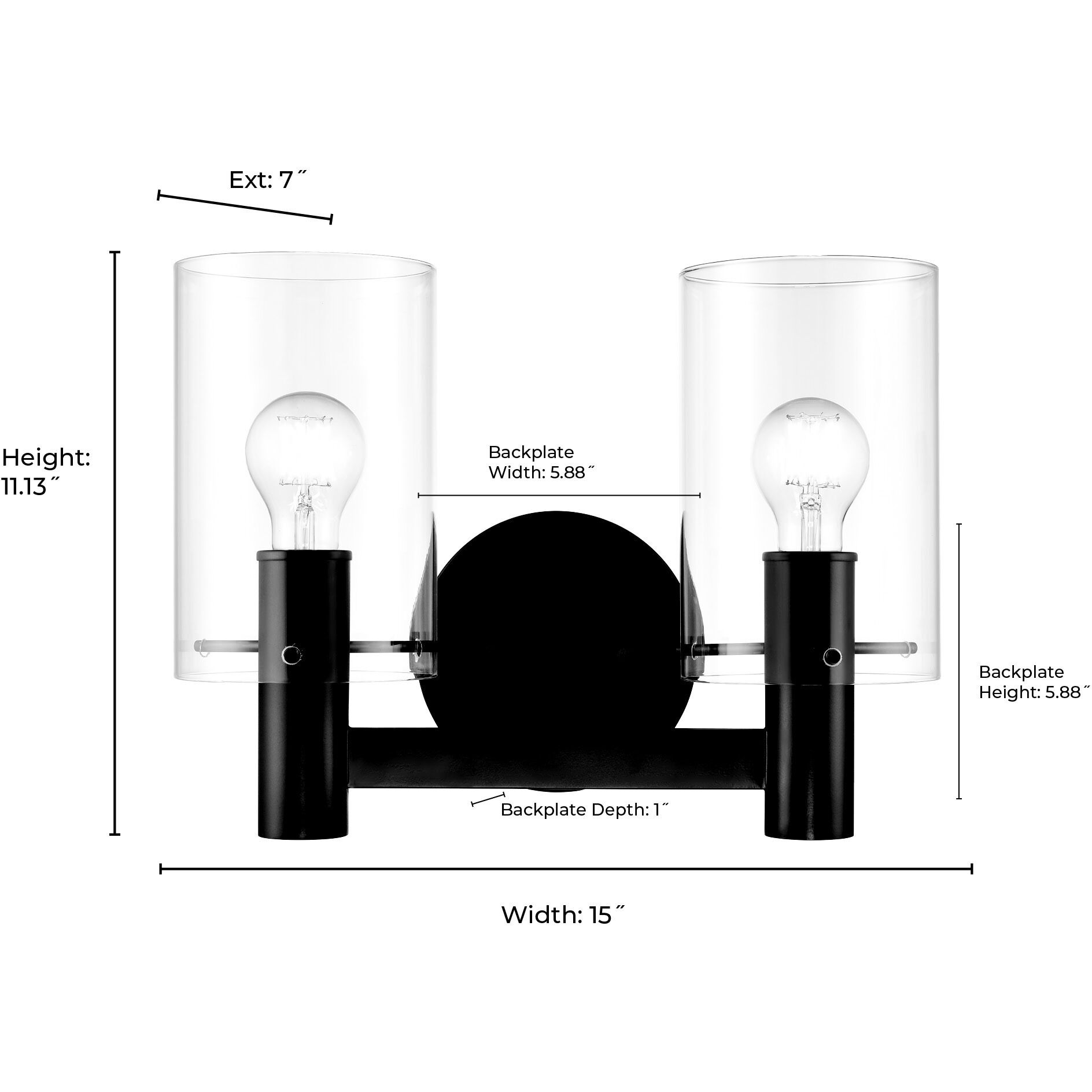 Apolla 2 Light 15 inch Vintage Brass Bathroom Vanity Light Wall Light